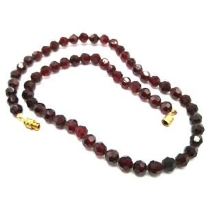 Vintage Dark Red Crystal Choker, Screw Clasp, 6mm Crystal Beads